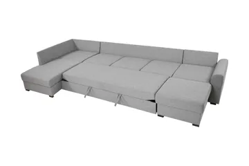 Taberk Bäddsoffa med Divan och Schäslong 5-sits i Bouclé - Grön - Möbler - Soffa - Bäddsoffa