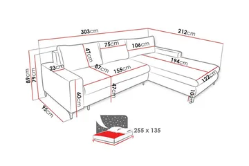 Talby 3-sits Hörnbäddsoffa - Möbler - Soffa - Bäddsoffa
