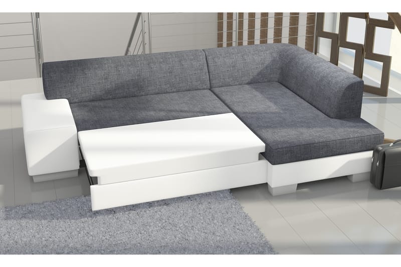 Tietaz Bäddsoffa med Divan - Grå/Svart - Möbler - Soffa - Bäddsoffa