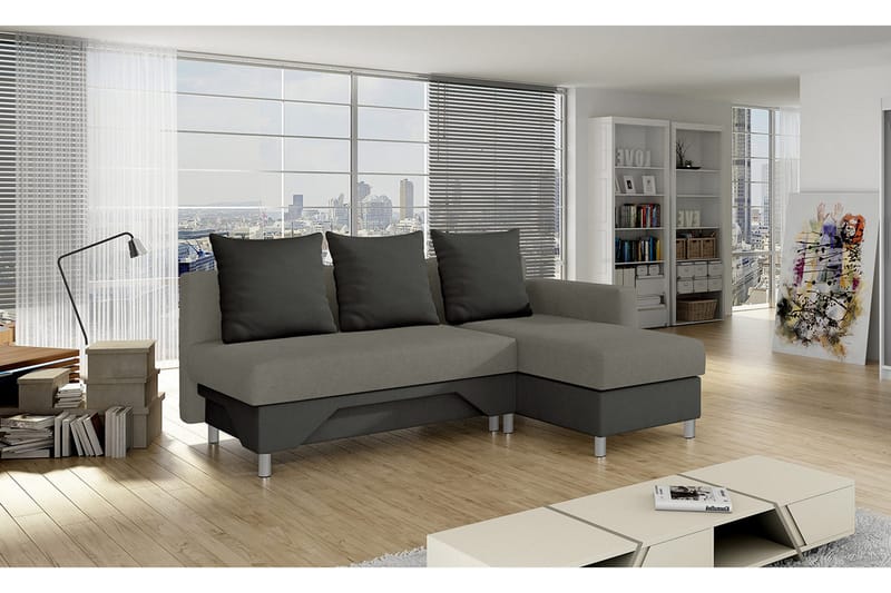 Tom Divanbäddsoffa 215x133x72 cm - Beige/Grå - Möbler - Soffa - Bäddsoffa