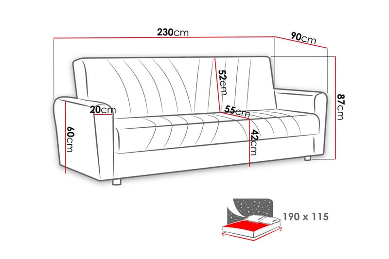 Torskudden Soffa - Grå - Möbler - Soffa - Bäddsoffa