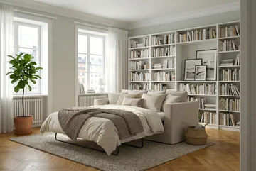 Travstad 3-sits Bäddsoffa i Chenille frammåtbäddad - Beige - Möbler - Soffa - Bäddsoffa