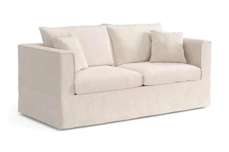 Travstad 3-sits Bäddsoffa i Chenille frammåtbäddad - Beige - Möbler - Soffa - Bäddsoffa
