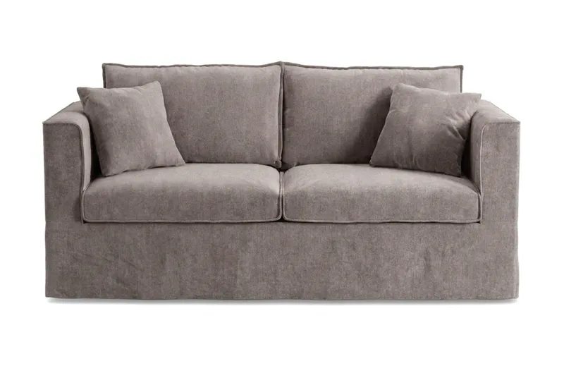 Travstad 3-sits Bäddsoffa i Chenille frammåtbäddad - Grå - Möbler - Soffa - Bäddsoffa
