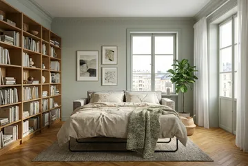 Travstad 3-sits Bäddsoffa i Chenille frammåtbäddad - Grå - Möbler - Soffa - Bäddsoffa