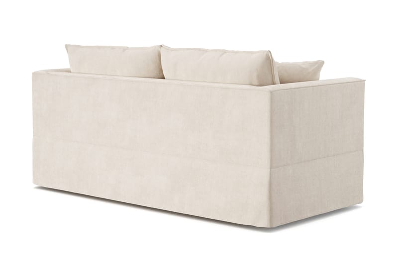 Travstad 3-sits Bäddsoffa med HVILA Bäddmadrass 140x200 cm Polyesterskum Vändbar Sommar & Vintersida och Tvättbar klädsel - Beige - Möbler - Soffa - Bäddsoffa