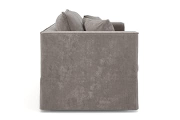 Travstad 3-sits Bäddsoffa med HVILA Bäddmadrass 140x200 cm Polyesterskum med Tvättbar klädsel - Grå - Möbler - Soffa - Bäddsoffa