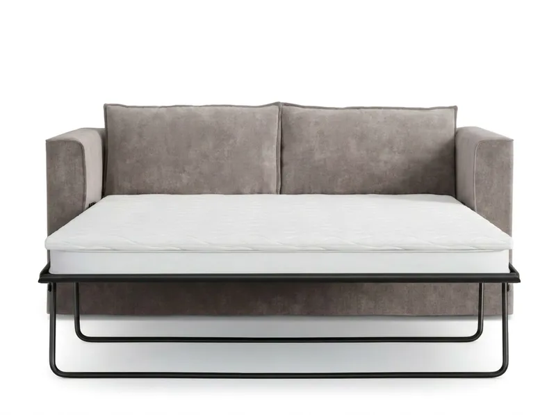 Travstad 3-sits Bäddsoffa med HVILA Bäddmadrass 140x200 cm Polyesterskum med Tvättbar klädsel - Grå - Möbler - Soffa - Bäddsoffa