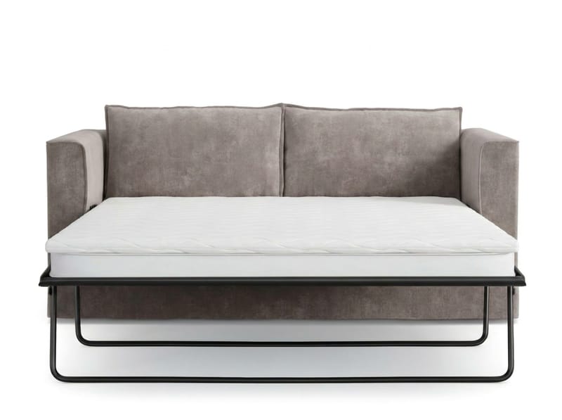 Travstad 3-sits Bäddsoffa med HVILA Bäddmadrass 140x200 cm Polyesterskum Vändbar Sommar & Vintersida och Tvättbar klädsel - Grå - Möbler - Soffa - Bäddsoffa
