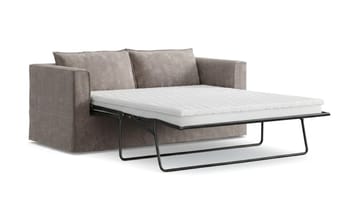 Travstad 3-sits Bäddsoffa med HVILA Bäddmadrass 140x200 cm Polyesterskum med Tvättbar klädsel - Grå - Möbler - Soffa - Bäddsoffa