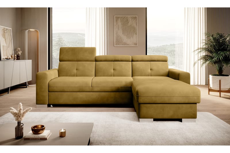 Trent Bäddsoffa m. Divan med Förvaring 3-sits - Gul - Möbler - Soffa - Bäddsoffa