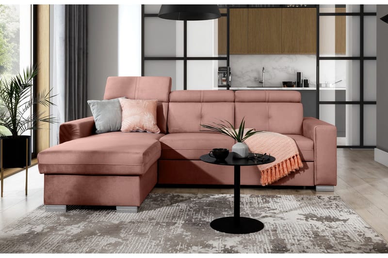 Trent Bäddsoffa m. Divan med Förvaring 3-sits - Rosa - Möbler - Soffa - Bäddsoffa