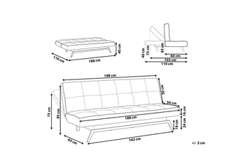 Tripta Bäddsoffa 3-sits - Svart/Vit - Möbler - Soffa - Bäddsoffa