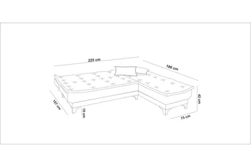 Turso Bäddsoffa med Divan Höger - Blå - Möbler - Soffa - Bäddsoffa