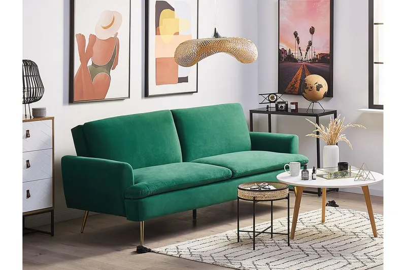 Vettre 3-sits Bäddsoffa - Sammet/Mörkgrön - Möbler - Soffa - Bäddsoffa