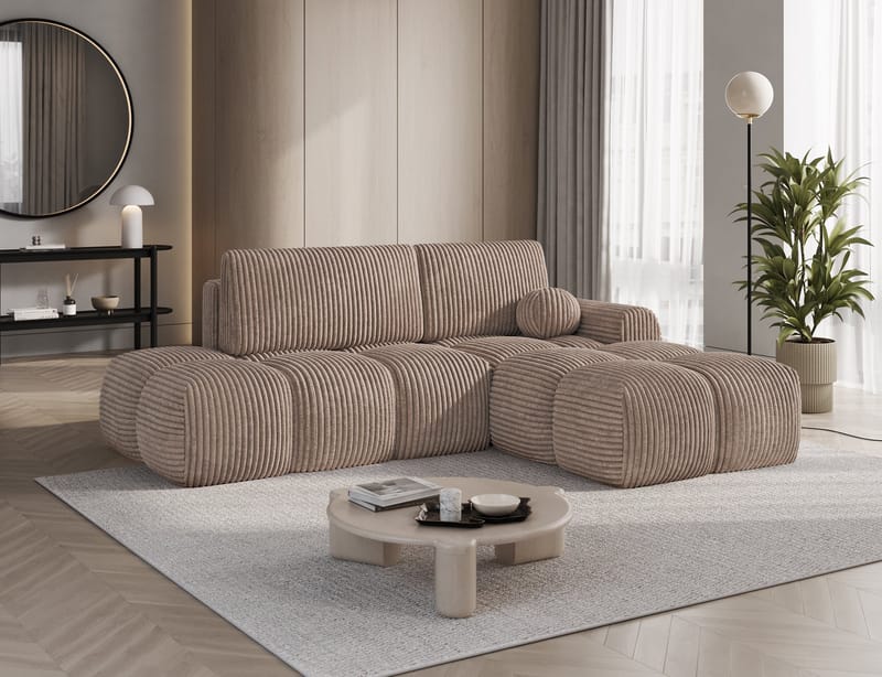 Vittario 3-sits Bubblig Bäddsoffa med Divan och förvaring Höger - Modullo 20 - Möbler - Soffa - Bäddsoffa