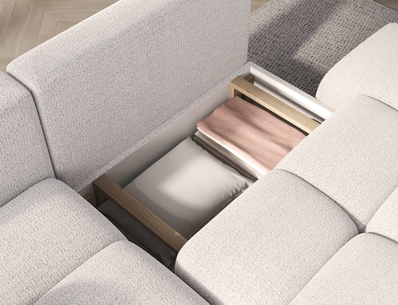 Vittario 3-sits Bubblig Bäddsoffa med Divan och förvaring Vänster - Royal 01 - Möbler - Soffa - Bäddsoffa