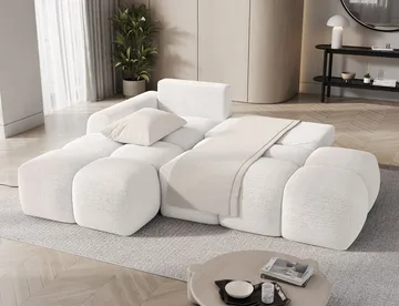 Vittario 3-sits Bubblig Bäddsoffa med Divan och förvaring Vänster - Royal 01 - Möbler - Soffa - Bäddsoffa