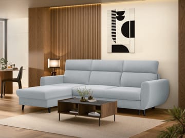 Vylon 3-sits Bäddsoffa med divan - Blå - Möbler - Soffa - Bäddsoffa
