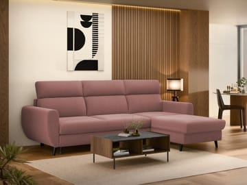 Vylon 3-sits Bäddsoffa med divan - Rosa - Möbler - Soffa - Bäddsoffa