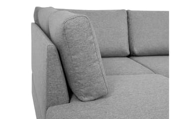 Wilma 6-sits Bäddsoffa med Schäslong i Tyg med Konstläderunderrede - Mellangrå - Möbler - Soffa - Bäddsoffa