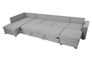 Wilma Bäddbar Längsbäddad Bäddsoffa 141x340 cm med Förvaring i Tyg - Grå - Möbler - Soffa - Bäddsoffa