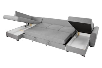 Wilma Bäddsoffa 141x340 cm med Förvaring i Tyg - Svart - Möbler - Soffa - Bäddsoffa