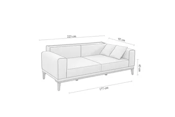Wyong Bäddsoffa 3-sits 223x94 cm - Antracit - Möbler - Soffa - Bäddsoffa
