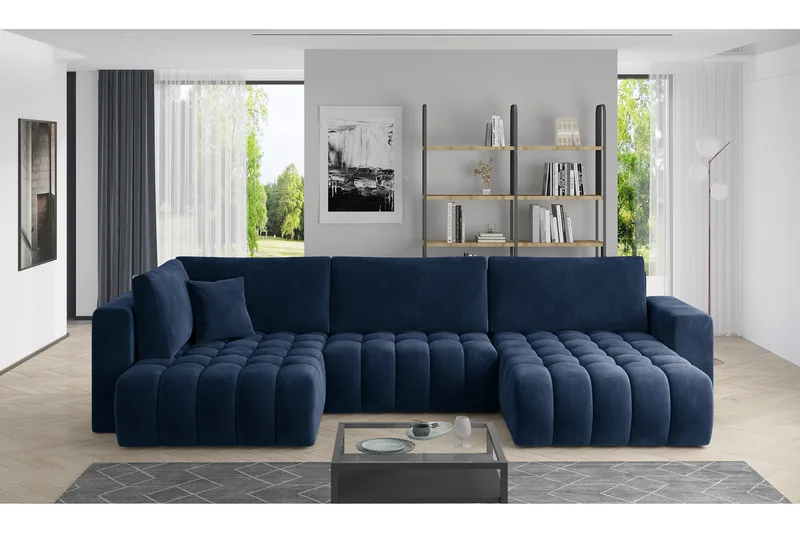 Yorktown U-bäddsoffa Divan Höger - Blå - Möbler - Soffa - Bäddsoffa
