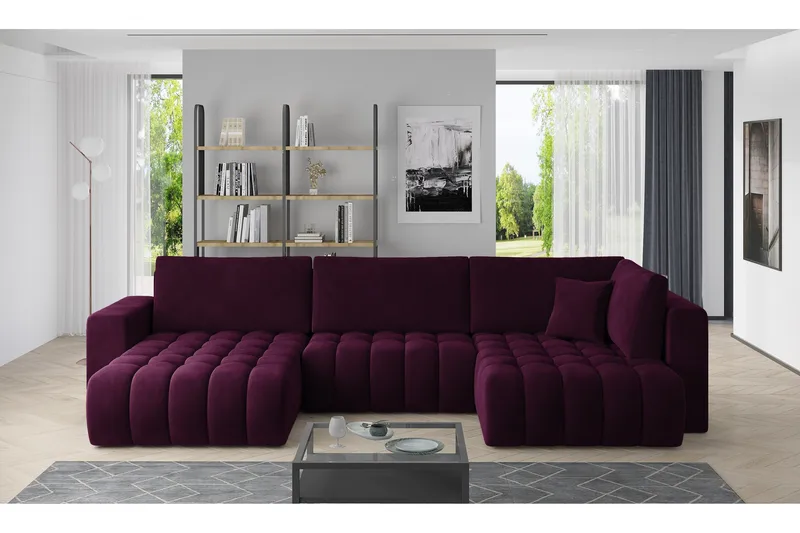 Yorktown U-bäddsoffa Divan Vänster, Lila
