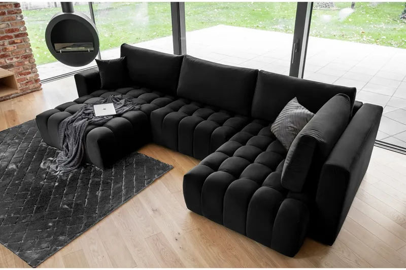Yorktown U-bäddsoffa Divan Vänster - Svart - Möbler - Soffa - Bäddsoffa