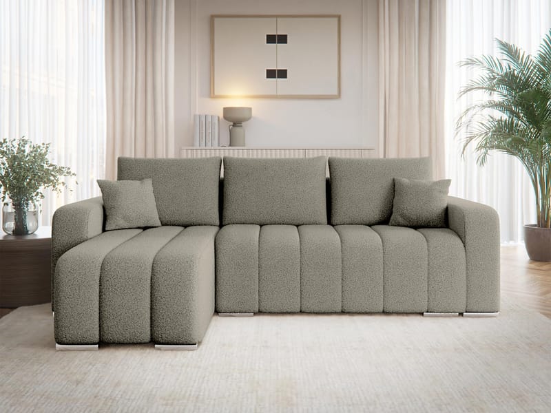 Zulueta 3-sits Bäddsoffa med divan - Lambi 03 (grå) - Möbler - Soffa - Bäddsoffa