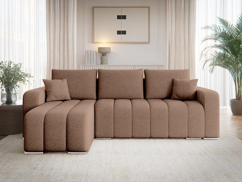 Zulueta 3-sits Bäddsoffa med divan - Lambi 04 (brun) - Möbler - Soffa - Bäddsoffa
