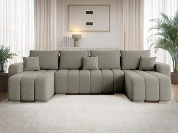 Zulueta 4-sits Bäddsoffa med dubbeldivan - grå - Möbler - Soffa - Bäddsoffa