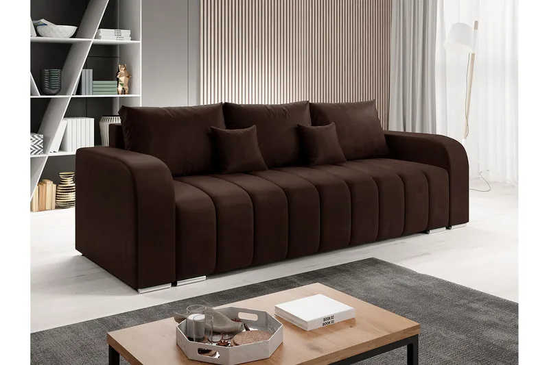 Zulueta 4-sits Bäddsoffa Vänster - Brun - Möbler - Soffa - Bäddsoffa