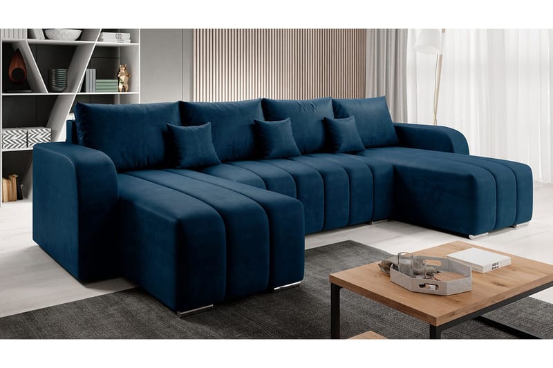 Zulueta 8-sits Bäddsoffa Höger - Blå - Möbler - Soffa - Bäddsoffa