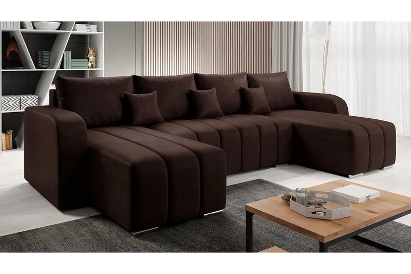 Zulueta 8-sits Bäddsoffa Höger - Brun - Möbler - Soffa - Bäddsoffa