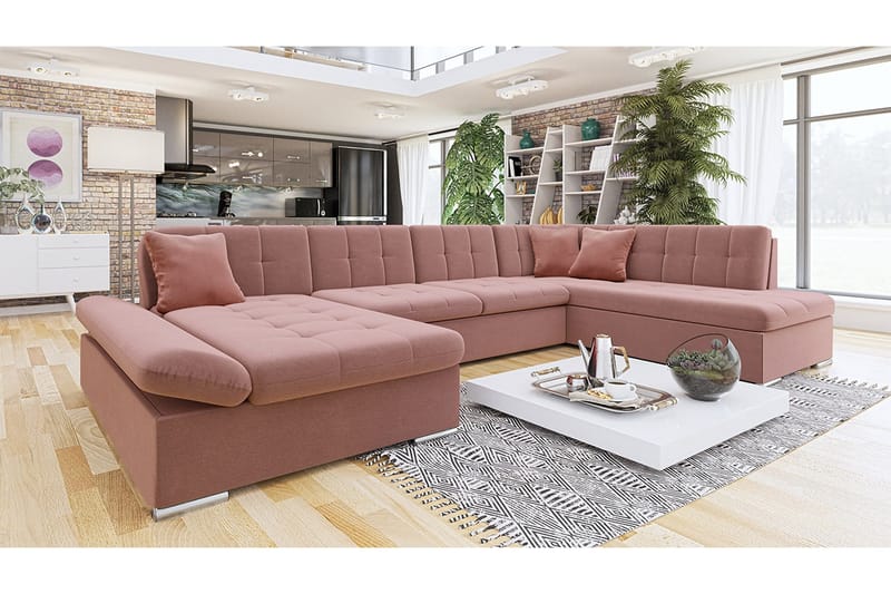 Zumar 4-sits Bäddsoffa Höger - Rosa - Möbler - Soffa - Bäddsoffa