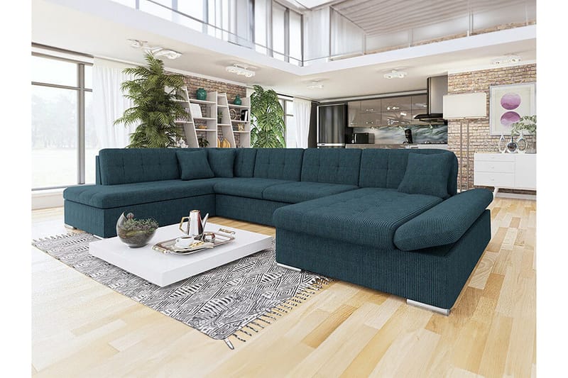 Zumar 4-sits Hörnbäddsoffa Dark blue - Möbler - Soffa - Bäddsoffa
