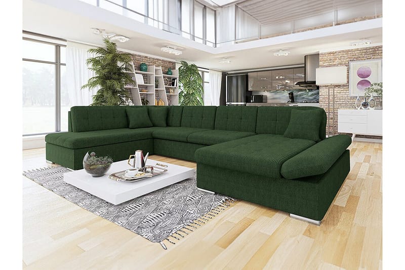 Zumar 4-sits Hörnbäddsoffa Dark green - Möbler - Soffa - Bäddsoffa