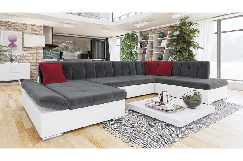 Zumar 6-sits Bäddsoffa Universal - Grå/Vit - Möbler - Soffa - Bäddsoffa