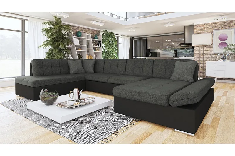 Zumar 6-sits Bäddsoffa Universal - Svart/Grå - Möbler - Soffa - Bäddsoffa