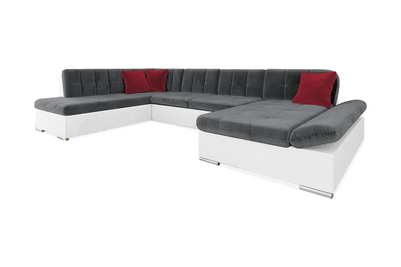 Zumar 8-sits Bäddsoffa Universal, Vit/Grå