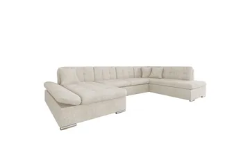 Zumar Bäddsoffa med Divan och Schäslong 4-sits i Bouclé - Beige - Möbler - Soffa - Bäddsoffa