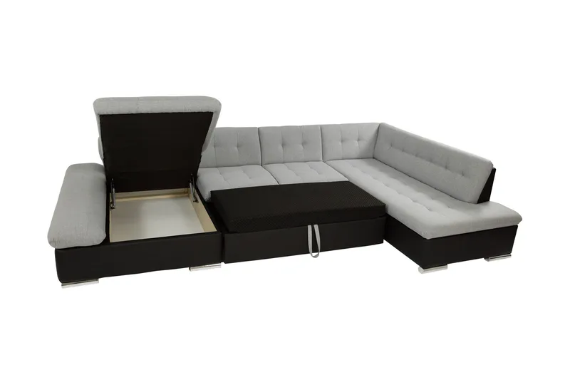 Zumar Bäddsoffa med Divan och Schäslong 4-sits i Chenille - Beige - Möbler - Soffa - Bäddsoffa