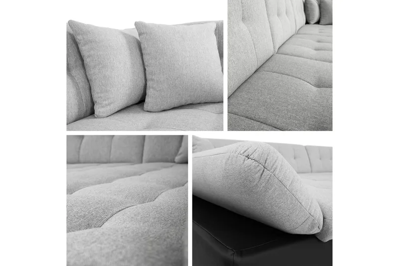 Zumar Bäddsoffa med Divan och Schäslong 4-sits i Chenille - Grön - Möbler - Soffa - Bäddsoffa