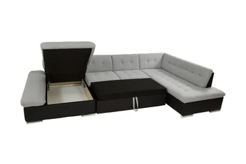 Zumar Bäddsoffa med Divan och Schäslong 4-sits i Chenille - Grön - Möbler - Soffa - Bäddsoffa