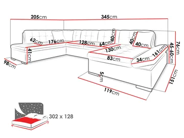 Zumar Bäddsoffa med Divan och Schäslong 5-sits - Brun - Möbler - Soffa - Bäddsoffa