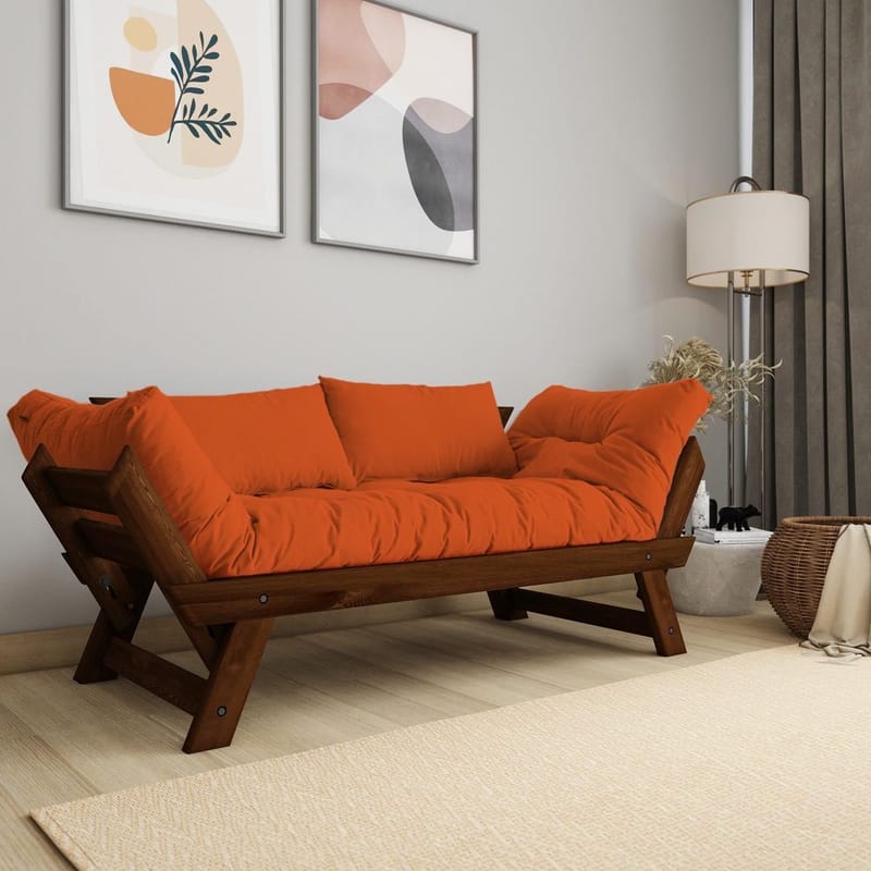 Zylar 2-sits Bäddsoffa - Brun/Orange - Möbler - Soffa - Bäddsoffa