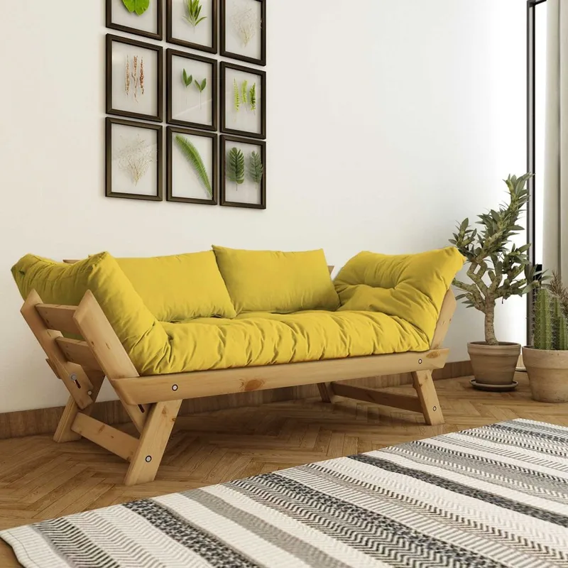 Zylar 2-sits Bäddsoffa - Gul/Natur - Möbler - Soffa - Bäddsoffa - Bäddsoffa 2 sits
